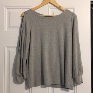 Gray Split Sleeve Top